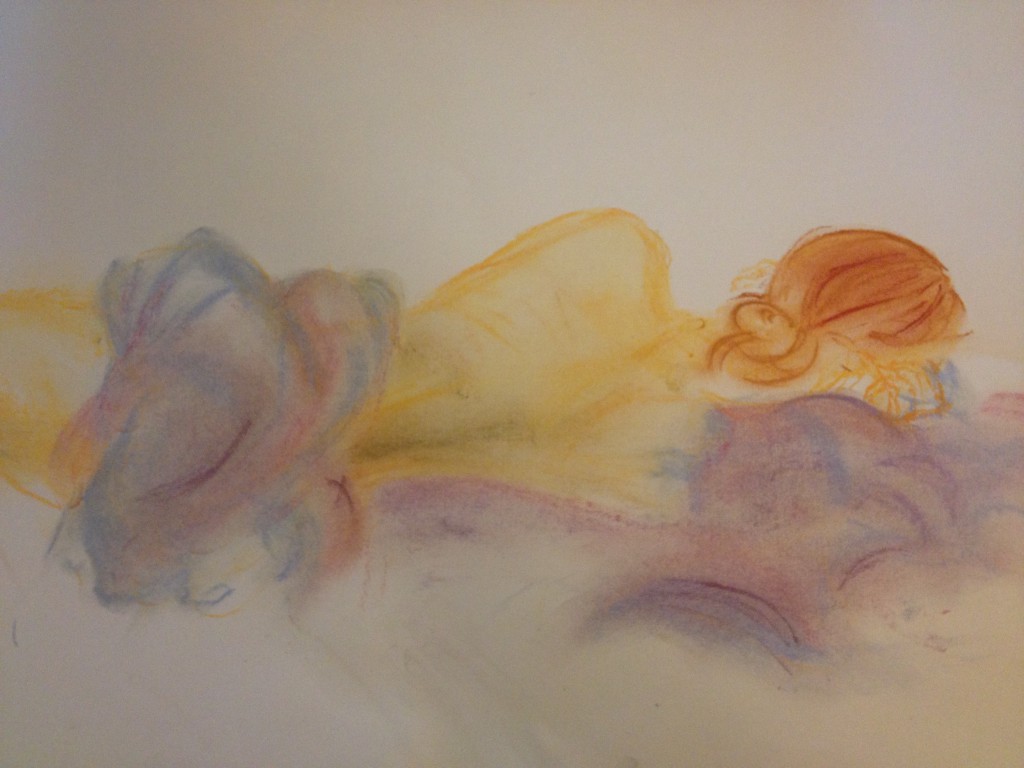 Sketchbook. Recumbent I. Pastel. 16" x 20"